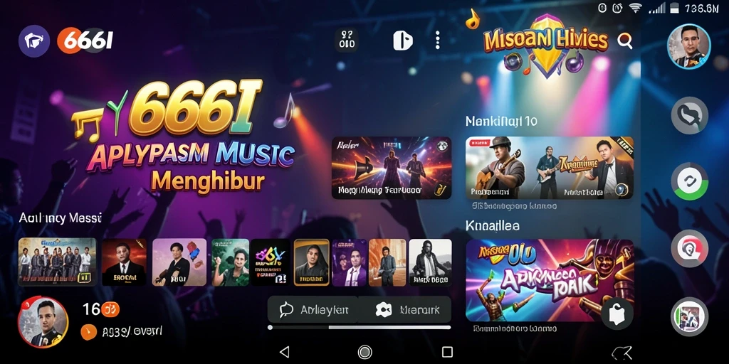 Tampilan utama gameplay 666I dengan alunan musik yang seru.