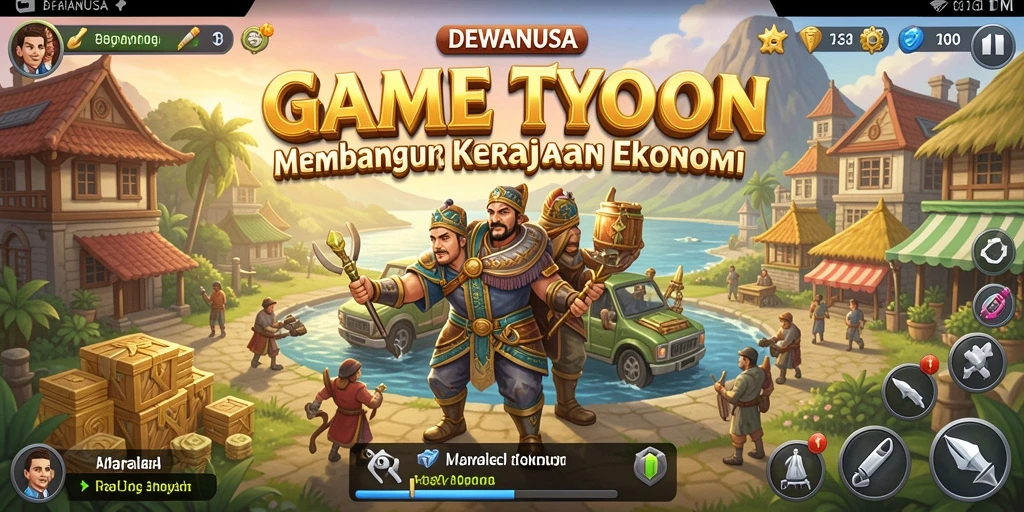 Gameplay seru DEWANUSA dalam membangun kerajaan ekonomi.
