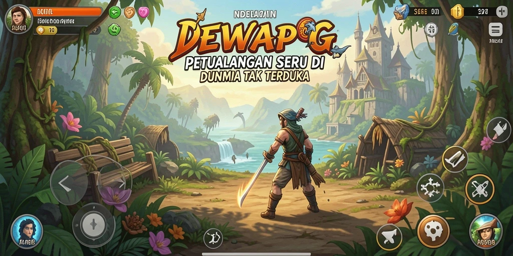 Tangkapan layar DEWAPG menampilkan gameplay penuh petualangan yang seru.