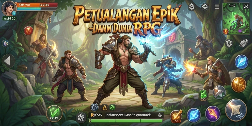 Tampilan menarik dari gameplay RPG yang mendebarkan di RK55.