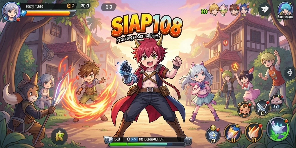 Screenshot gameplay SIAP108 menampilkan aksi heroik karakter anime.