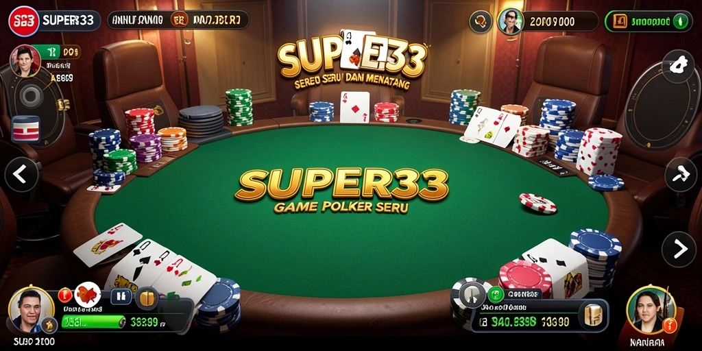Tampilan gameplay seru dalam SUPER33 yang menghadirkan Poker berkualitas.
