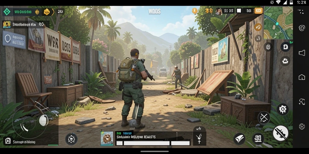 Screenshot gameplay <strong>WDBOS</strong> yang menunjukkan interaksi karakter dalam simulasi.